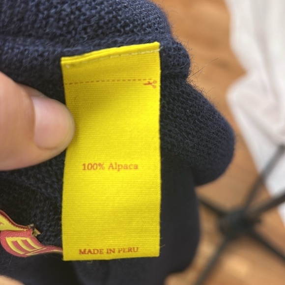 Kuna Alpaca Navy Blue V neck Button-Up Vest Cardigan with Pockets Size 1 Small - Picture 13 of 14